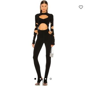 Long Sleeve Aztec Catsuit in Black